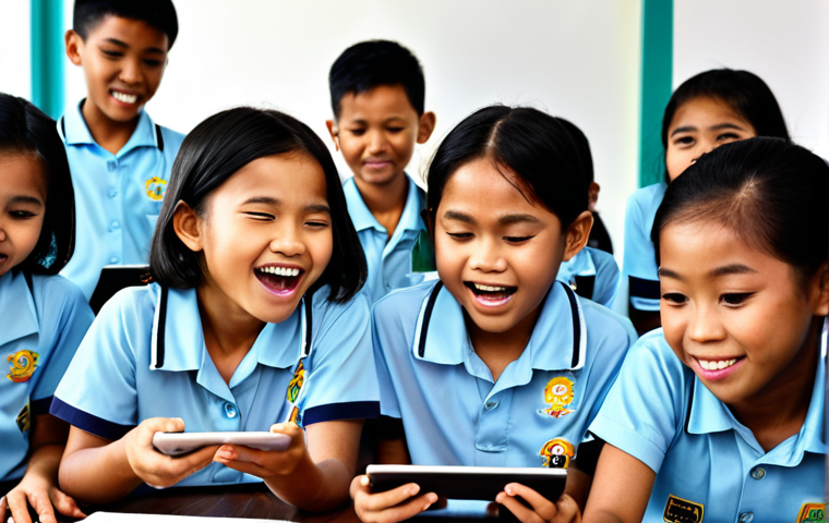 Igniting Intrinsic Motivation in Students**
A group of diverse Malaysian primary school students, their faces radiating joy and concentration, actively engaged with individual tablets that display vibrant, game-like educational challenges. Digital badges and glowing experience points are clearly visible on their screens, signifying their progress and achievements. The classroom is bright, modern, and filled with a palpable sense of excitement and curiosity, capturing the essence of intrinsic motivation fueled by gamified learning. Realistic style, dynamic lighting.

**