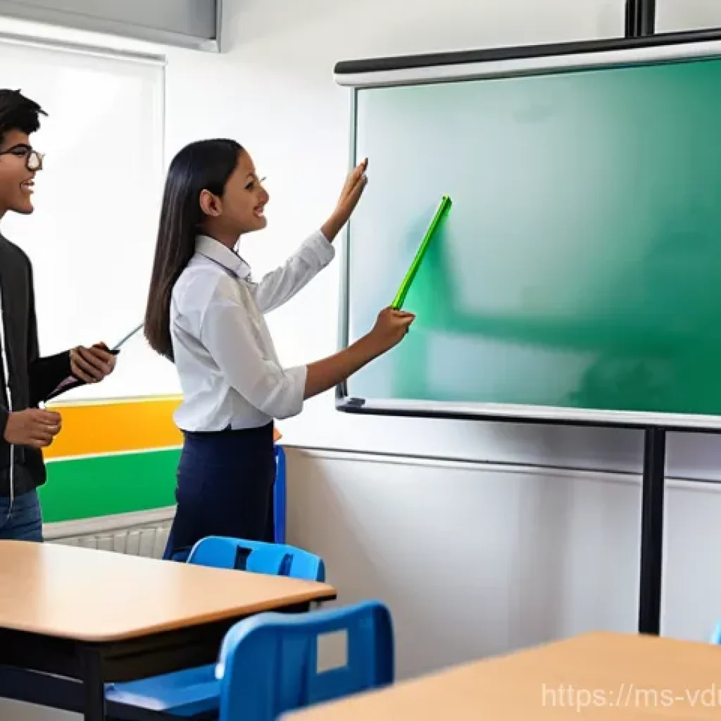 학생 피드백을 통한 게이미피케이션 개선 방법 - **Prompt 1: Engaging Feedback Session in a Gamified Classroom**
"A vibrant and modern classroom ...