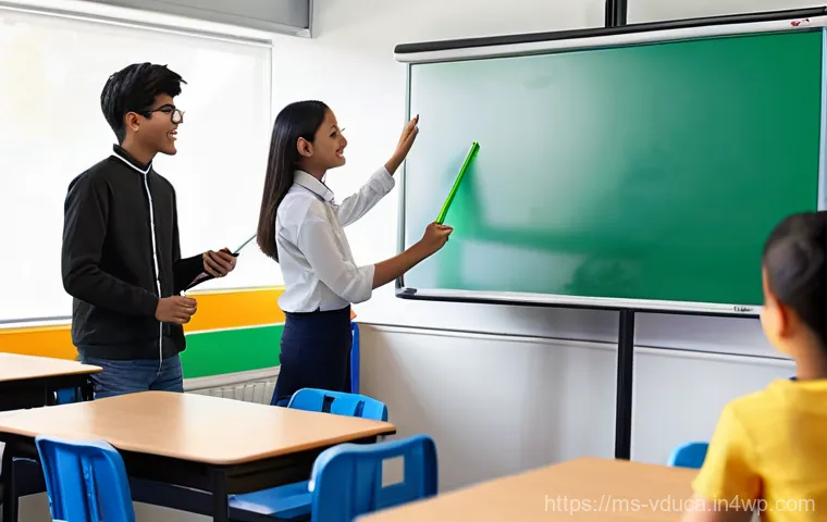 학생 피드백을 통한 게이미피케이션 개선 방법 - **Prompt 1: Engaging Feedback Session in a Gamified Classroom**
"A vibrant and modern classroom ...