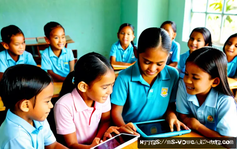 Home 17 게임 기반 학습의 장단점 비교 - Photorealistic Malaysian primary school classroom, diverse Malay children learning through a colorfu...